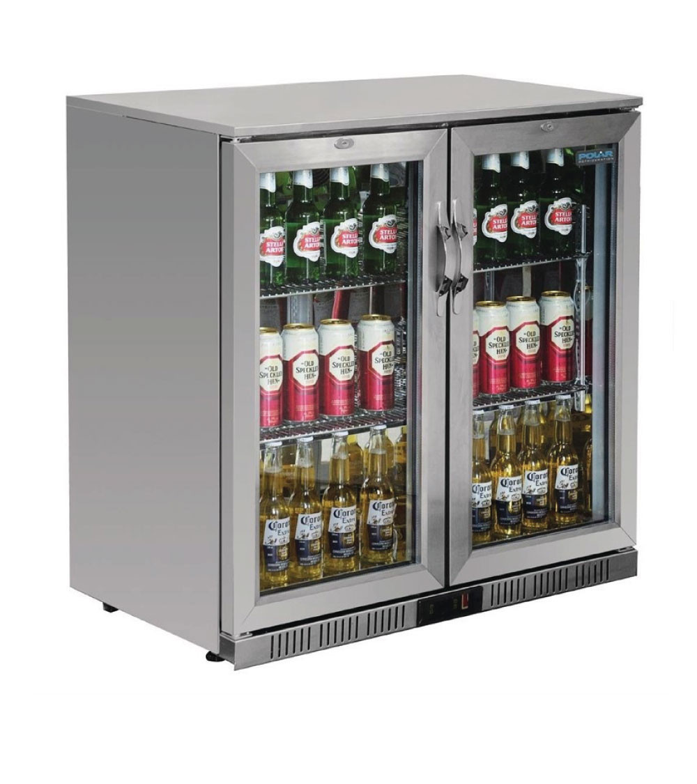 ARRIERE BAR REFRIGERE 208L INOX  ET VERRE