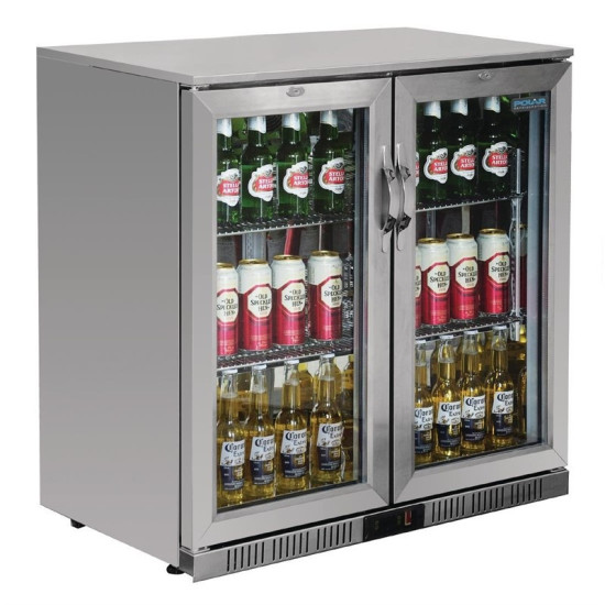 ARRIERE BAR REFRIGERE 208L INOX ET VERRE