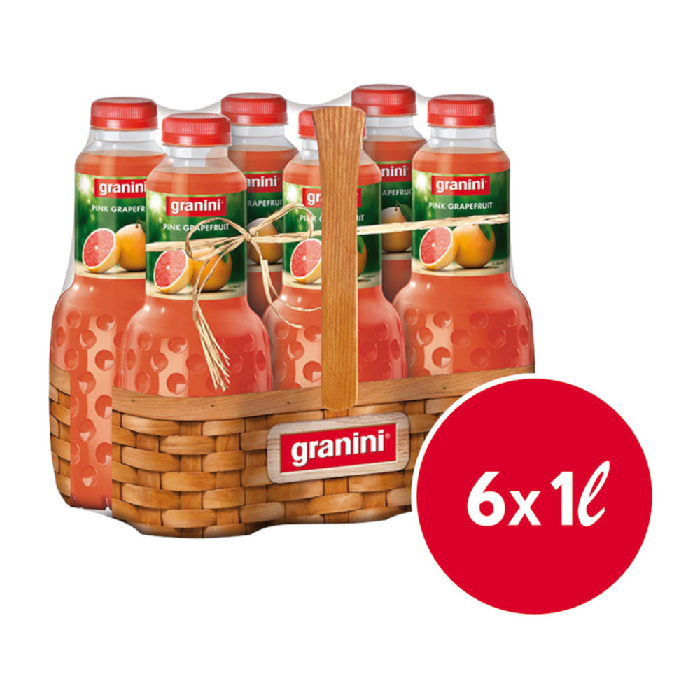 JUS DE FRUITS BOISSONS GRANINI PAMPLEMOUSSE 6 BOUTEILLES DE 1L