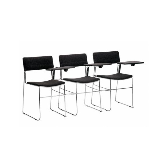 ASTI COLLEGE CHAISE CHROME / TISSU ANTHRACITE AVEC TABLETTE