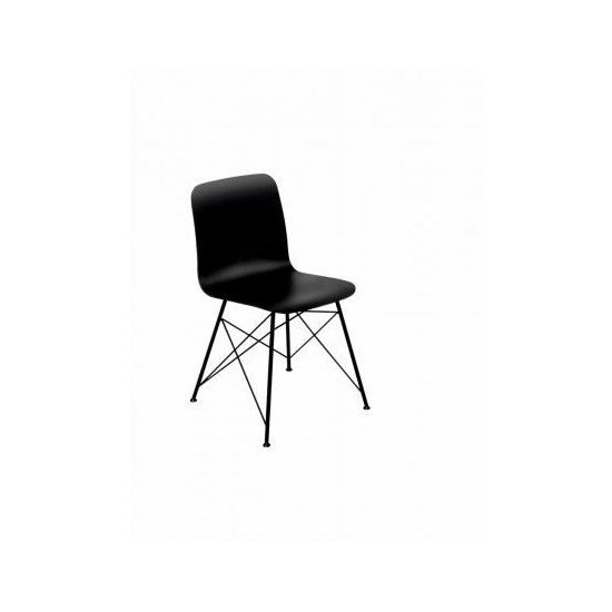 BEBO CHAISE METAL / BOIS NOIR