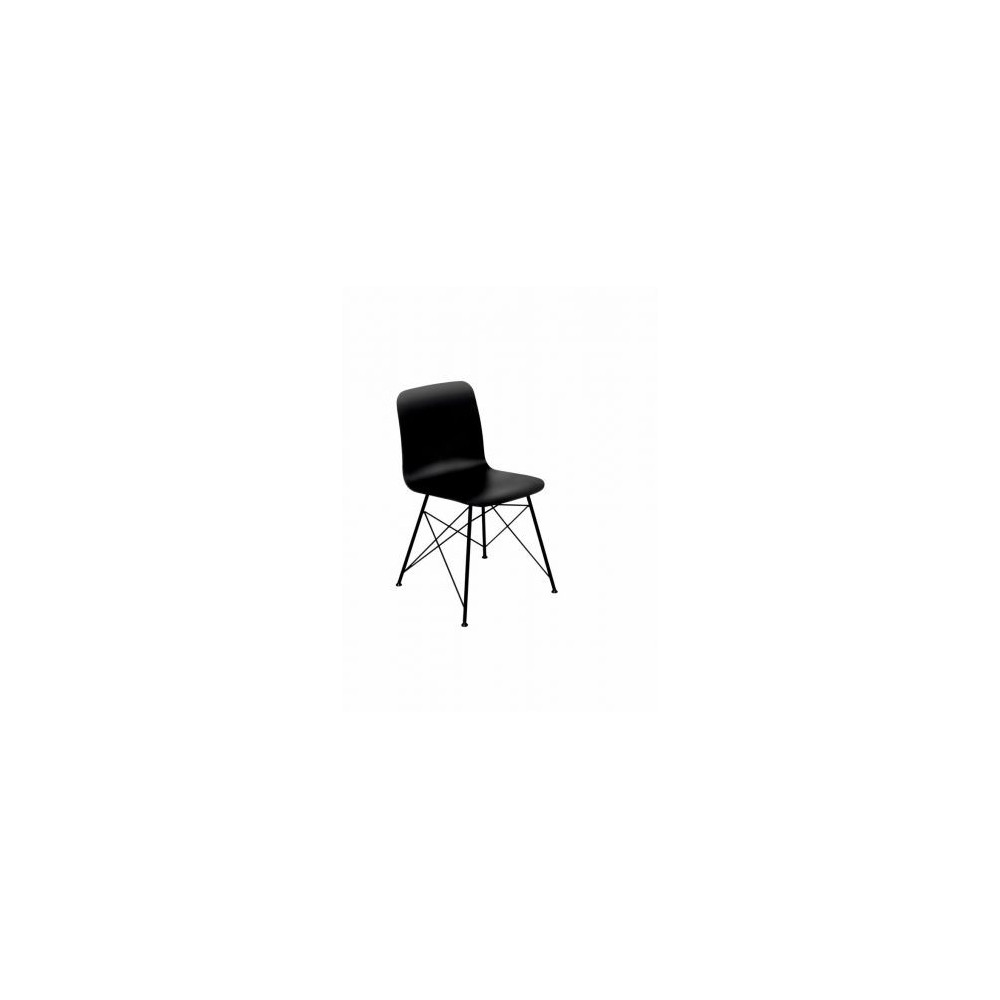 BEBO CHAISE METAL / BOIS NOIR