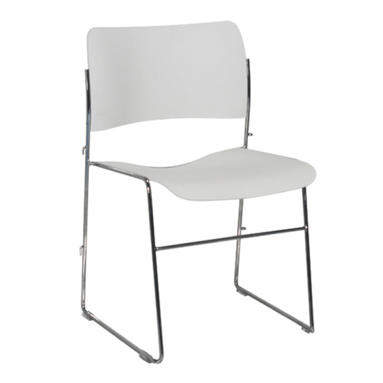 40/4 CHAISE CHROME / BLANC
