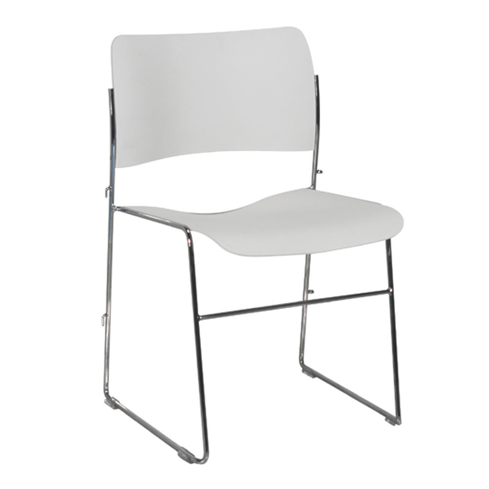 40/4 CHAISE CHROME / BLANC