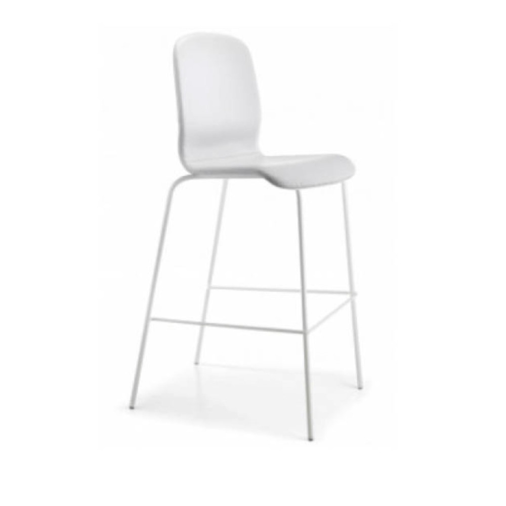 GLAMOUR TABOURET DE BAR ACIER BLANC / SIMILI CUIR