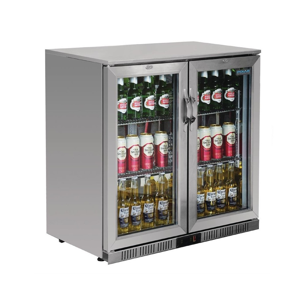 ARRIERE BAR REFRIGERE 208L INOX ET VERRE