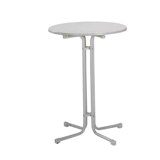 TABLE HAUTE HELSINKI BLANCHE AVEC CHASSIS PLIABLE