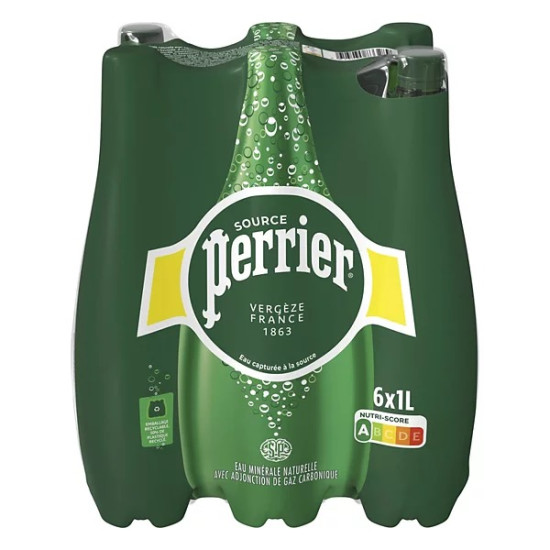 EAU PERRIER CLASSIQUE 6x BOUTEILLES DE 1L