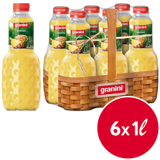 JUS DE FRUITS BOISSONS GRANINI ANANAS 6 BOUTEILLES DE 1L