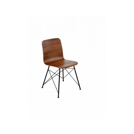 BEBO CHAISE METAL / BOIS BRUN
