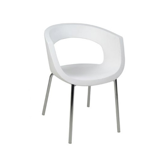 BISOU CHAISE CHROME / PVC BLANC