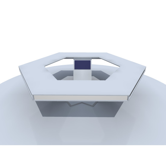 TABLE STUDIO TV DESIGN 5PAX HEXAGONALE BLANCHE