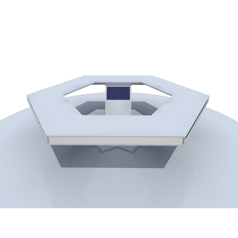 TABLE STUDIO TV DESIGN 5PAX HEXAGONALE BLANCHE